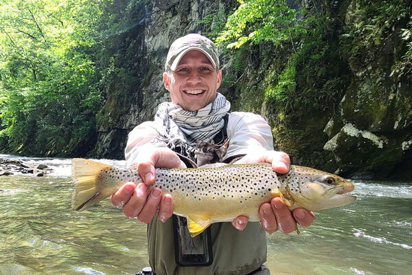 Upper Nantahala River Turning Stones Fly Fishing